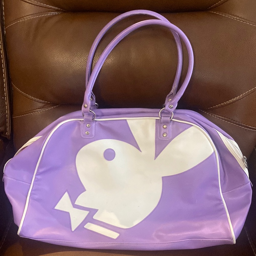 RARE Y2K lavender purple licensed Playboy weekender duffel bag